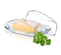 KADAX - Mantequilla de cristal de alta calidad clásica con tapa 20 x 13 x 6,5 cm Campana de mantequilla fresca queso transparente