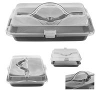 KADAX Molde para hornear con tapa y revestimiento antiadherente, molde rectangular de acero para tartas, pan tostado, tarta de queso, brownie, molde de caja (32,5 x 22,5 x 5 cm)