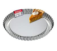 KADAX Molde para tarta, molde para tartaletas de chapa galvanizada y antiadherente, forma de quiche en 3 tamaños, forma redonda para tartas de frutas, forma redonda (30 cm de diámetro, plata)