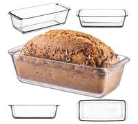 KADAX - Molde para tartas de cristal transparente (5 unidades, resistente con fondo grueso, apto para cocinas eléctricas y de gas, 28 cm de longitud)