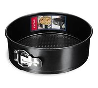 KADAX Molde para tartas, diámetro de 21,5 cm-30 cm, molde desmontable de chapa galvanizada y antiadherente, molde redondo para hornear con base plana, a prueba de fugas (diámetro 21,5 cm, negro)
