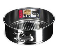 KADAX Molde para tartas, diámetro de 21,5 cm-30 cm, molde desmontable de chapa galvanizada y antiadherente, molde redondo para hornear con base plana, a prueba de fugas (diámetro 24 cm, plata)