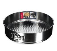 KADAX Molde para tartas, diámetro de 21,5 cm-30 cm, molde desmontable de chapa galvanizada y antiadherente, molde redondo para hornear con base plana, a prueba de fugas (diámetro 30 cm, plata)
