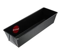 KADAX - Molde para tartas rectangular de hoja antiadherente, ideal para brioche, brownie, pastel de frutas confitadas, pan de carne y terrina (35 x 12 cm), color negro