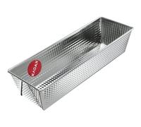 KADAX - Molde para tartas rectangular de hoja estañada, ideal para brioche, brownie, pastel de frutas confitadas, pan de carne y terrina (35 x 12 cm, plata)