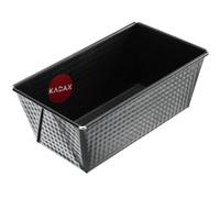 KADAX Molde rectangular de hojalata, molde para tarta real con capa antiadherente, molde para pan, molde para tartas, molde cuadrado (20,5 x 12 cm, negro)