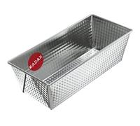 KADAX Molde rectangular de hojalata, molde para tarta real con capa antiadherente, molde para pan, molde para tartas, molde cuadrado (25,5 x 12 cm, plateado)