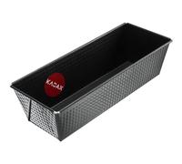 KADAX Molde rectangular de hojalata, molde para tarta real con capa antiadherente, molde para pan, molde para tartas, molde cuadrado (30,5 x 12 cm, negro)