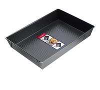 KADAX Molde rectangular para hornear en 3 tamaños, bordes altos de chapa para tartas, pan tostado, tarta de queso, brownie, fácil de limpiar, molde de caja de distribución del calor (36 x 25,5 cm,