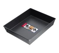 KADAX Molde rectangular para hornear en 3 tamaños, bordes altos de hojalata para tartas, pan de tostadas, distribución del calor (36 x 25,5 cm)