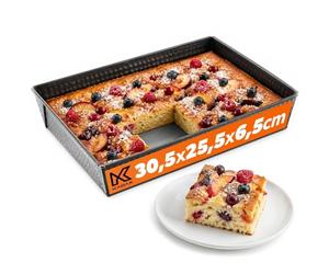 KADAX Molde rectangular para hornear en 3 tamaños, bordes altos de hojalata para tartas, pan de tostadas, distribución del calor (36 x 25,5 cm)