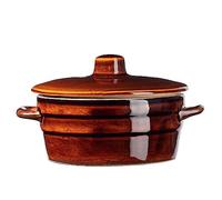 KADAX Olla de cerámica con asas laterales y tapa, apta para lavavajillas, olla de cerámica hecha a mano, olla para guardar pepinos (0,6 L)