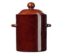 KADAX Olla de cerámica de 5 litros, con tapa, apta para lavavajillas, olla de cerámica hecha a mano, para encurtidos y chucrut (marrón)