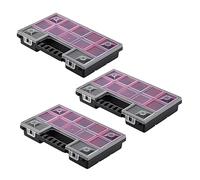 KADAX Organizador, caja de herramientas de plástico, compartimento para piezas pequeñas con tapa transparente, revista de piezas pequeñas en diferentes tamaños, caja surtida (28 x 18 cm/3 unidades)