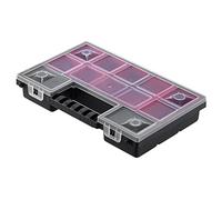 KADAX Organizador, caja de herramientas de plástico, compartimento para piezas pequeñas con tapa transparente, revista de piezas pequeñas en diferentes tamaños, caja surtida (28 x 18 cm/1 pieza)