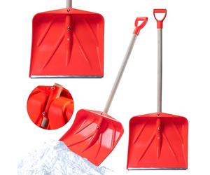 KADAX Pala de nieve con mango de madera, pala de nieve con mango de plástico ergonómico, recogedor de nieve con hoja de plástico, batidora de nieve (W: 50 cm, naranja)