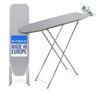 KADAX Pequeña tabla de planchar 104 x 30 cm - Mesa estable para plancha de vapor, plegable, altura regulable, con bandeja para plancha resistente al calor, compartimento extraíble