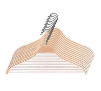 KADAX Percha de madera con hombros muescos, barra para pantalones, ahorro de espacio, percha para pantalones, falda, camisa, traje, antideslizante, gancho de metal giratorio 360° (12)