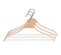 KADAX Perchas de madera con muescas en los hombros y barra para pantalones, ahorro de espacio, perchas para pantalones, faldas, camisas, trajes, antideslizantes, gancho de metal giratorio 360 ° (3)