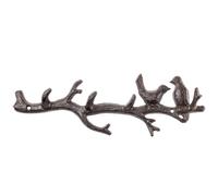 KADAX Perchero de hierro fundido de 31,5 x 10,5 cm, perchero de pared rústico con 2 pájaros, perchero de pared, perchero de pared (marrón)
