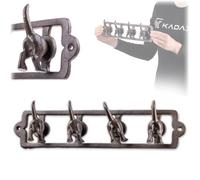 KADAX Perchero de hierro fundido para perros, 35 x 9 cm, perchero de pared con 4 ganchos para correas de perros, collares y llaves, perchero para montaje en pared (marrón)