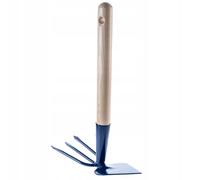 KADAX Picadora de metal, Picadora de jardín con mango de madera, 3 púas