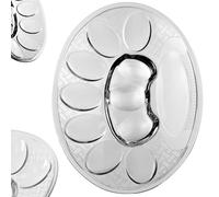 KADAX Plato para huevos de cristal, diámetro de 21,8 cm, práctico plato para huevos, huevera resistente, bandeja para huevos, dispensador de huevos (redondo, transparente, 10 huevos)