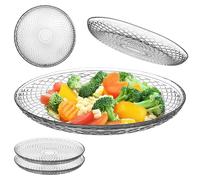 KADAX Platos de cristal de 30 cm, juego de 2 unidades, platos redondos de cristal transparente, platos grandes para servir de cristal, ideal como plato de postre, plato llano o plato llano
