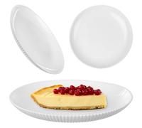 KADAX Platos de postre de 19 cm, 1 pieza, plato de desayuno blanco de vidrio opal, platos de postre, platos pequeños para tartas, postres y desayunos, aptos para lavavajillas (blanco)