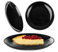 KADAX Platos de postre de 19 cm, 1 pieza, plato de desayuno negro de vidrio opal, plato de tarta, platos pequeños para tartas, postres y desayuno, apto para lavavajillas (negro)