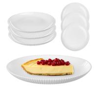 KADAX Platos de postre de 19 cm en juego de 3 platos de desayuno blancos de cristal opalino, platos pequeños, para pasteles, postres y desayunos, aptos para lavavajillas (blanco)