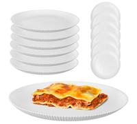 KADAX Platos llanos de 26,5 cm en juego de 6 platos blancos de cristal opal, platos para servir, platos grandes con borde alto, aptos para lavavajillas y microondas (blanco)