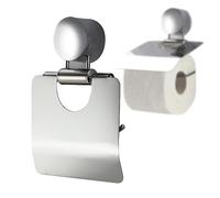 KADAX Portarrollos de papel higiénico, 18 x 13,5 x 3,5 cm, de acero inoxidable con tapa, soporte para papel higiénico con accesorios de montaje, soporte para rollos de papel higiénico para inodoro