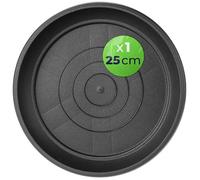 KADAX Posavasos redondo de 25 cm, 1 pieza, salvamanteles de plástico para interiores y exteriores, accesorios para macetas y macetas (antracita)