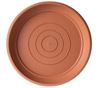 KADAX Posavasos redondo de 33 cm, 1 pieza, salvamanteles de plástico para interiores y exteriores, accesorios para macetas y macetas (terracota)