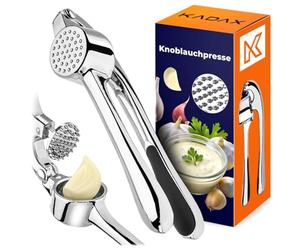 KADAX Prensa de Ajo, Acero Inoxidable, Prensa ajos con Mango ergonómico, Prensador manual de Ajos, Picadora de ajos para Cocina, Utensilio de Cocina, Ahorro de Trabajo