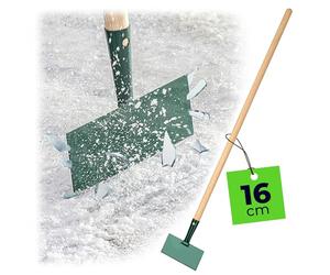 KADAX Rascador de hielo de acero reforzado, rasqueta de hielo con mango largo de madera, rasqueta de hielo para jardín, rasqueta de hielo (ancho: 16 cm)