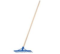KADAX Rastrillo de heno con Mango Largo de Madera, rastrillo Ancho para jardín, parterres, césped, rastrillo de jardín, rastrillo, rastrillo de césped, Herramienta de jardín, (plástico)