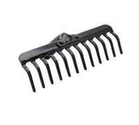 KADAX Rastrillo de jardín sin mango, rastrillo de metal para el cuidado del jardín, rastrillo robusto para rastrillar césped, rastrillo para césped, herramienta de jardín (rectangular, 12 dientes)