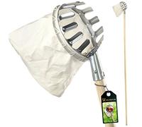 KADAX Recogedor de frutas de madera con mango largo y bolsa para recoger manzanas, cerezas, peras, recogedor de frutas, 176 cm