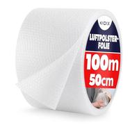KADAX - Rollo de plástico de burbujas para mudanzas, muebles, material de tapicería, plástico de embalaje transparente, material de embalaje, color transparente 100m x 50cm