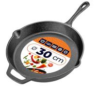 KADAX Sartén de hierro fundido de 30 cm, sartén de hierro fundido, apta para inducción y horno