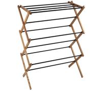 KADAX Séchoir sobre pié en madera de montaje propio, tendedero de ropa plegable con torre y 7m² de superficie de secado, tendedero de ropa de madera, secador poco voluminoso (73x97cm)