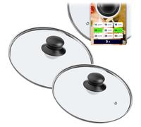 KADAX Set de 2 tapas de vidrio, tapa para ollas, Ø24 cm y Ø20 cm, resistente al calor con asa, para ollas y sartenes, cocina transparente y cocción limpia
