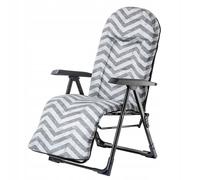 KADAX Silla de jardín con respaldo regulable, sillón relax gris zig zag