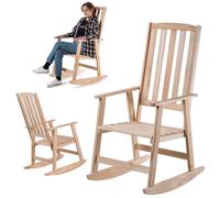 KADAX Silla Mecedora de Jardín con Postes, Balancín de Madera para o Sala, Cómoda