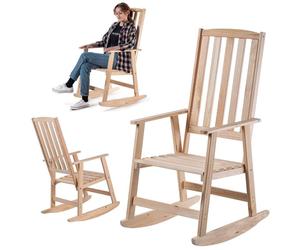 KADAX Silla Mecedora de Jardín con Postes, Balancín de Madera para o Sala, Cómoda