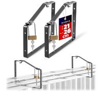 KADAX Soporte de pared para escalera en juego de 2 unidades, ganchos para escalera con cerradura de acero pulverizado, ganchos de pared para guardar escaleras de forma segura en garaje y taller