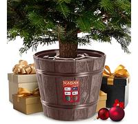 KADAX Soporte para árbol de Navidad, plástico, dos versiones a colores, soporte para árbol de hasta 240 cm, marrón