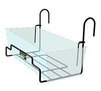 KADAX Soporte para macetas para barandilla, balcón, terraza, jardinera, interior y exterior, soporte para plantas, soporte para plantas de acero, soporte para jardineras con gancho, negro (ancho: 22